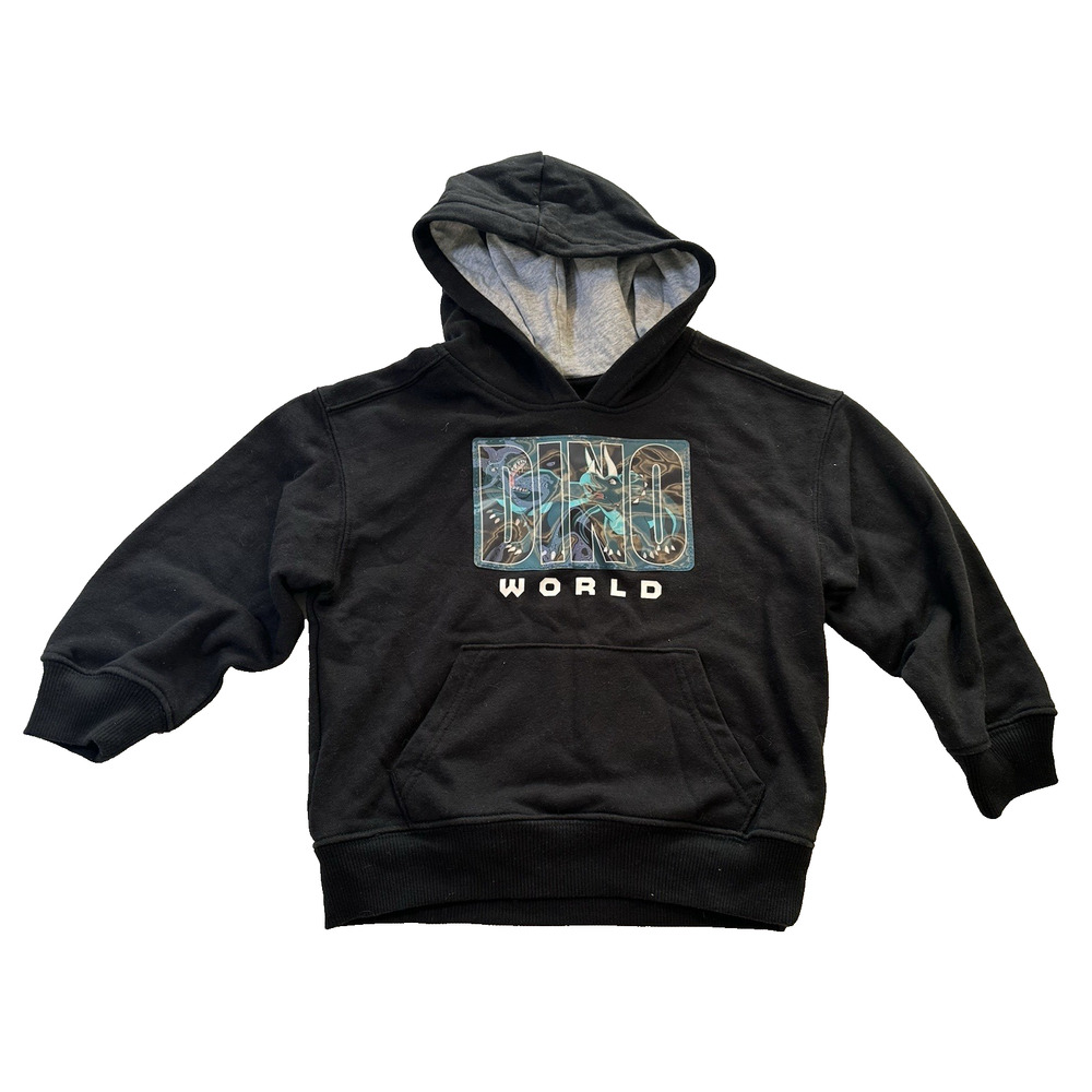 365Kids by Garanimals Black Dino World Hoodie Sweat Shirt Sz 5 Youth Dinosaur